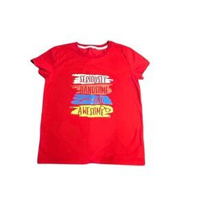 Red Seriously Handsome And Awesome Graphic T Shirt Kids Size 140‎